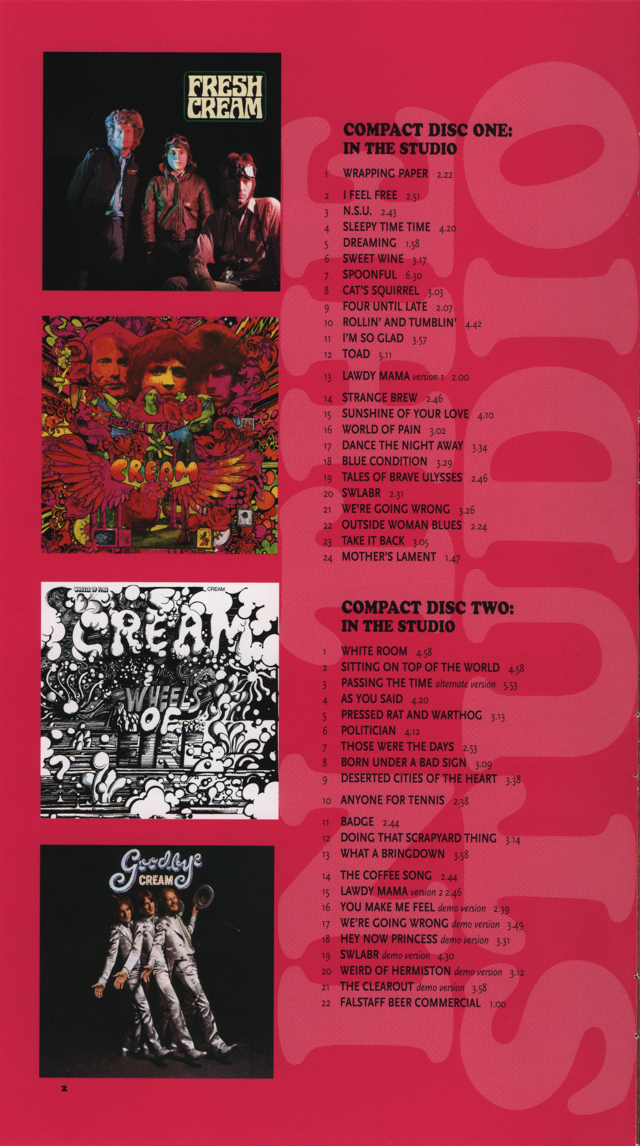 Cream Those Were the Days : Booklet 2